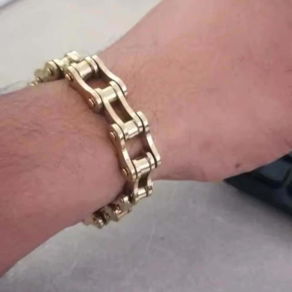 Punk Rock Biker 316L Stainless Steel Mens Bracelet 8” Watchmaker Bracelet